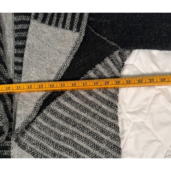 CAbi‎ #483 Patchwork Circle Cardigan Sweater Open Front Textured Wool Medium - Picture 5 of 8